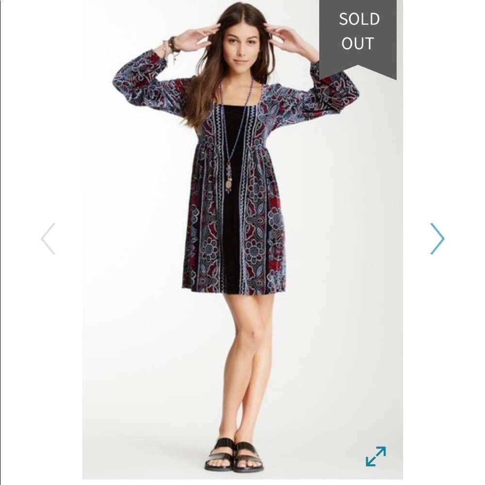 Free People Oh-So Easy Velvet  Babydoll Dress XS - Picture 7 of 8